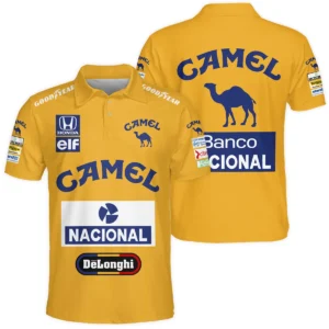 1987 Ayrton Senna Camel Honda Formula 1 Racing Team Polo Shirt BL3725A5PL - Trackside Outfit
