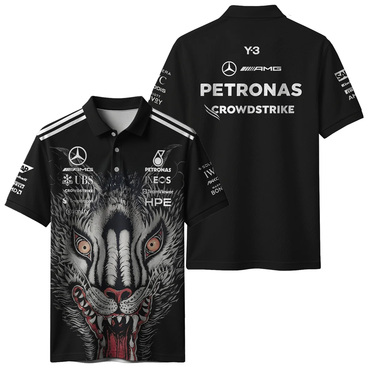 2026 Japan GP Y-3 x Mercedes F1 - Polo Shirt BLMER18326A1PL