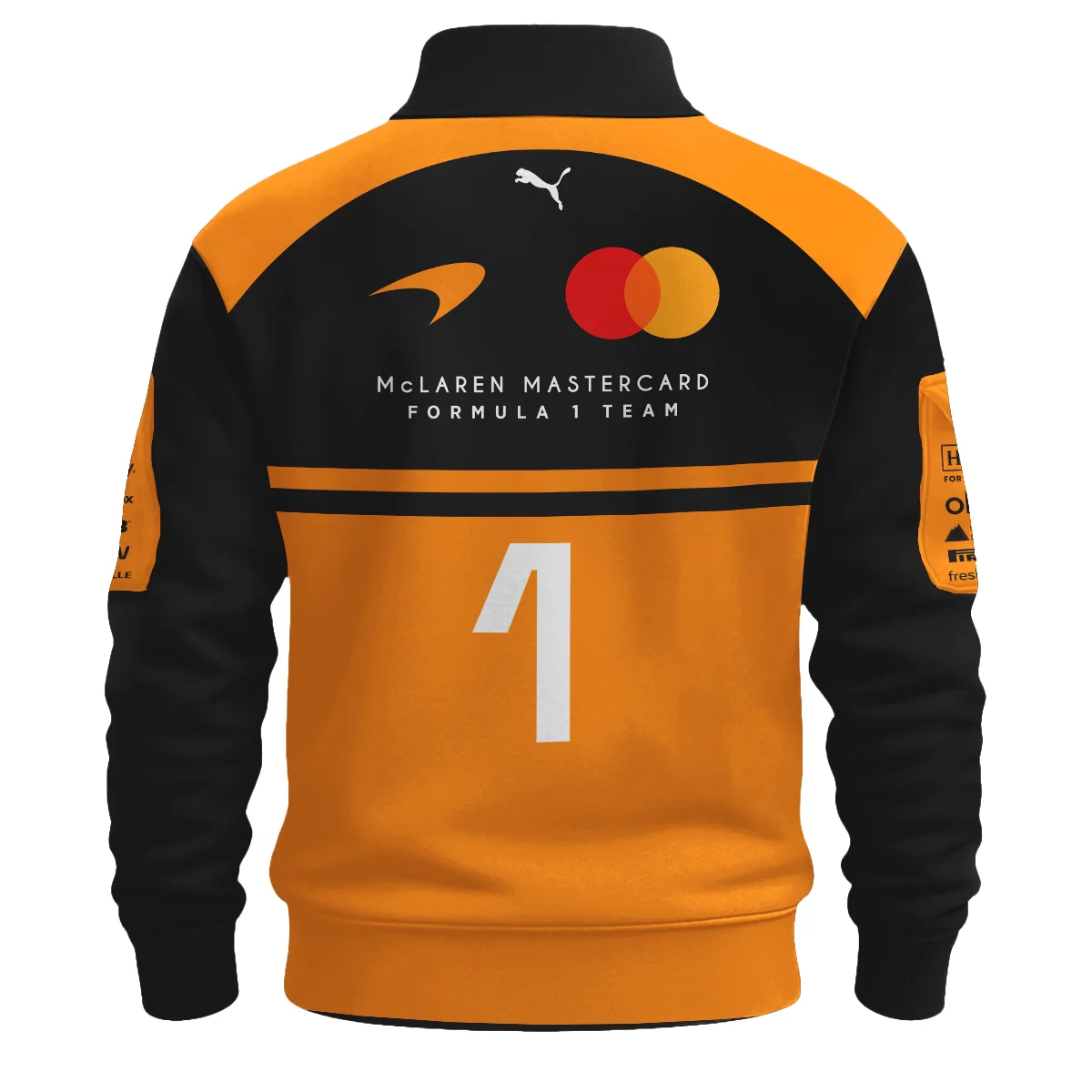 2026 Lando Norris 1 McLaren F1 Teamwear Sweatshirt Zipper BLNR25326A1SHZ - Orange - Image 3