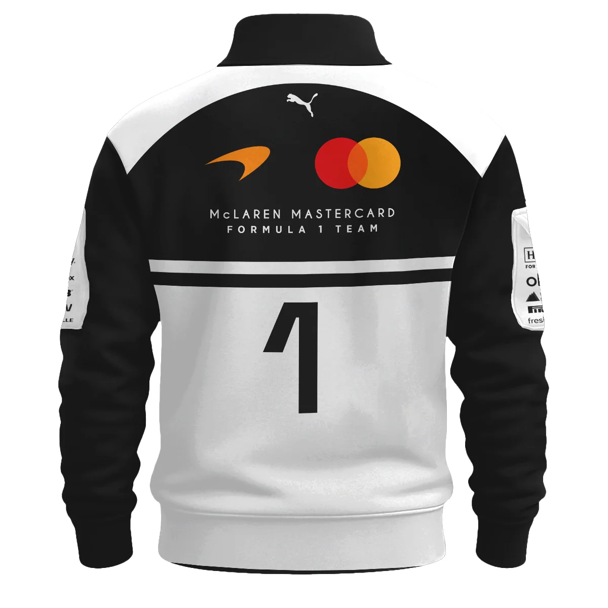 2026 Lando Norris 1 McLaren F1 Teamwear Sweatshirt Zipper BLNR25326A2SHZ - White - Image 3