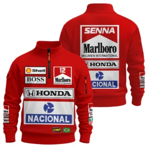 1988 Ayrton Senna Honda Race Suit Marlboro McLaren Sweatshirt Zipper BL3725A2SHZ