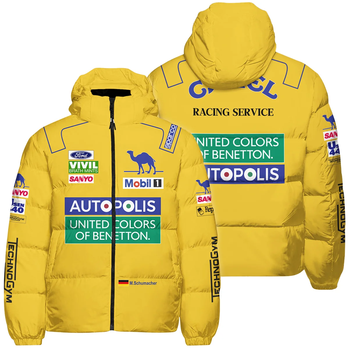 1992 Michael Schumacher Race Suit Benetton F1 Down & Puffer Jackets BLVAMC020925A3HCJ