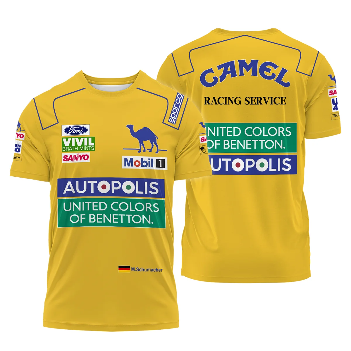 1992 Michael Schumacher Race Suit Benetton F1 T-Shirt BLVAMC020925A3TS