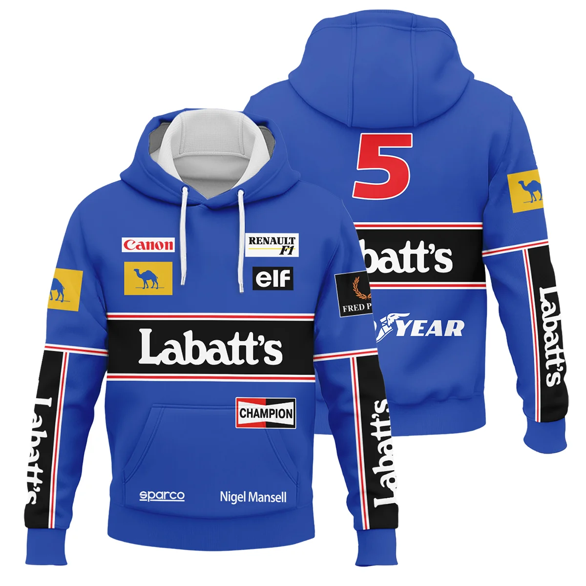 1992 Nigel Mansell Racing Suit Williams F1 Hoodie BLNM29725A1HD