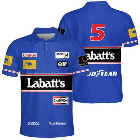 1992 Nigel Mansell Racing Suit Williams F1 Polo Shirt BLNM29725A1PL