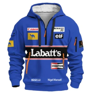 Alternative view of 1992 Red 5 Nigel Mansell Fan Gear Hoodie Half Zip BLNM29725A1HDF