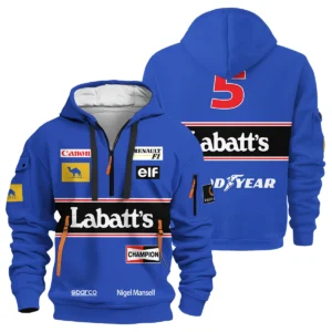 1992 Red 5 Nigel Mansell Fan Gear Hoodie Half Zip BLNM29725A1HDF