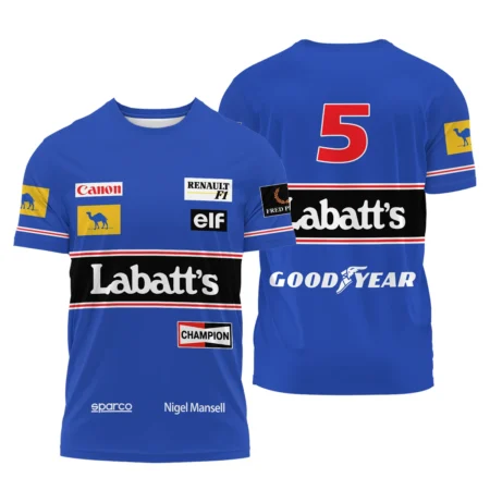 1992 Red 5 Nigel Mansell Fan Gear T-Shirt BLNM29725A1TS