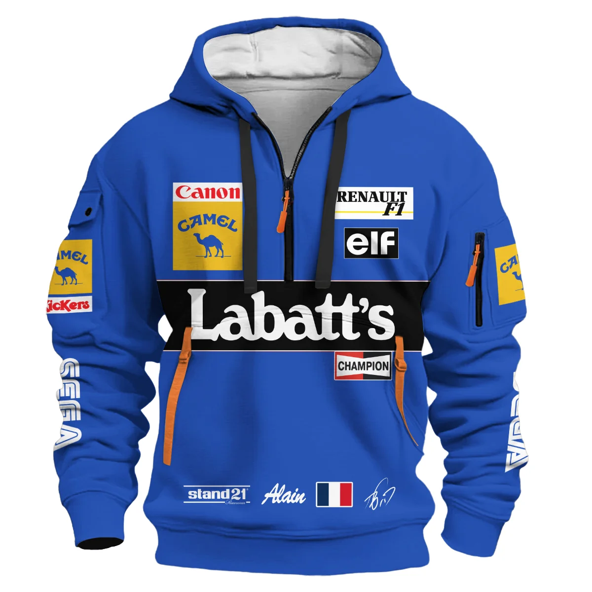 Alternative view of 1993 Alain Prost Racing Suit Williams Renault F1 Team Hoodie Half Zipper BLVAAP070725A03HDF