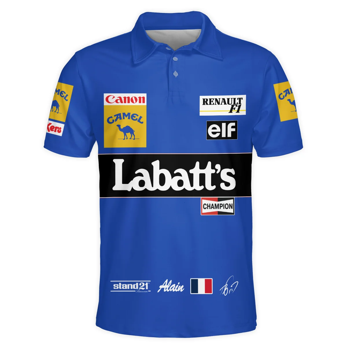 Alternative view of 1993 Alain Prost Racing Suit Williams Renault F1 Team Polo Shirt BLVAAP070725A03PL