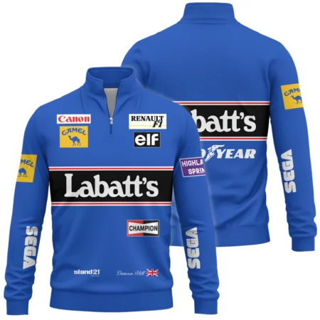 1993 Damon Hill Racing Suit Williams F1 Quarter-Zip Sweatshirt BLVADH050925A1QZS