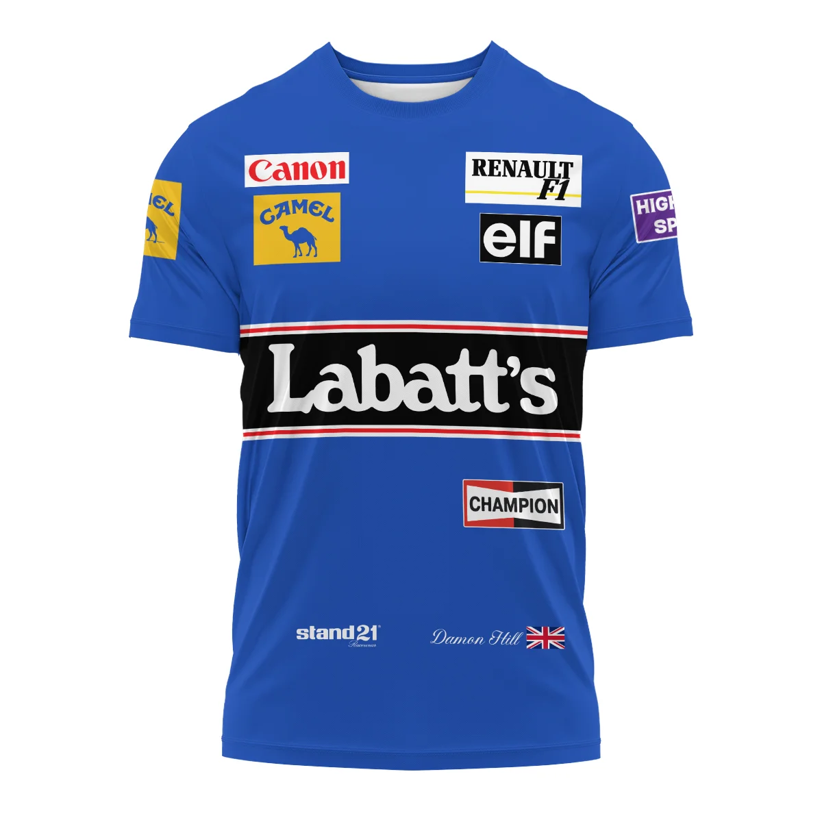 1993 Damon Hill Racing Suit Williams F1 T-Shirt BLVADH050925A1TS - Image 2