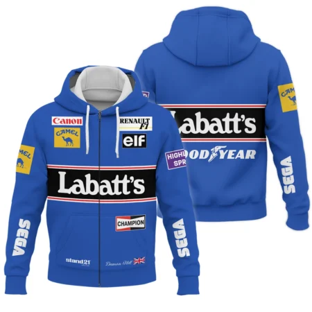 1993 Damon Hill Racing Suit Williams F1 Zipper Hoodie BLVADH050925A1ZHD