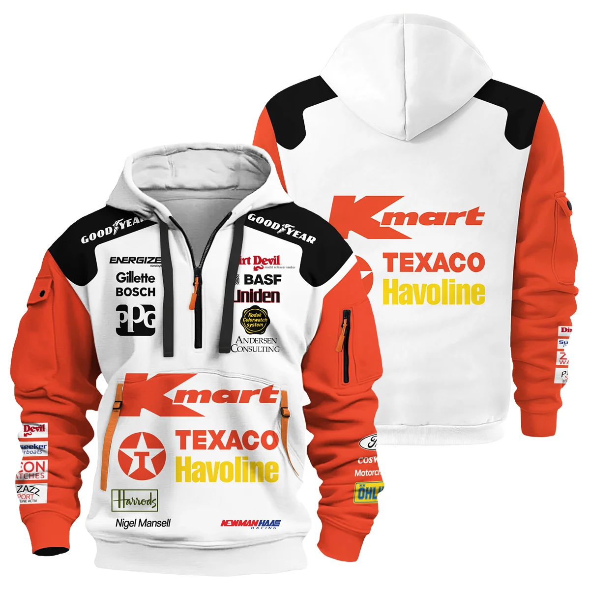 1993 Nigel Mansell Racing Suit Newman Haas IndyCar Hoodie Half Zipper BLNM29725A6HDF