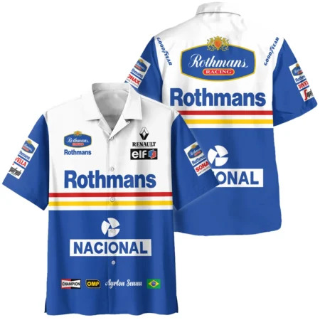 1994 Ayrton Senna Rothmans Williams Renault F1 Racing Team Hawaiian Shirt BL3725A6HW - Trackside Outfit