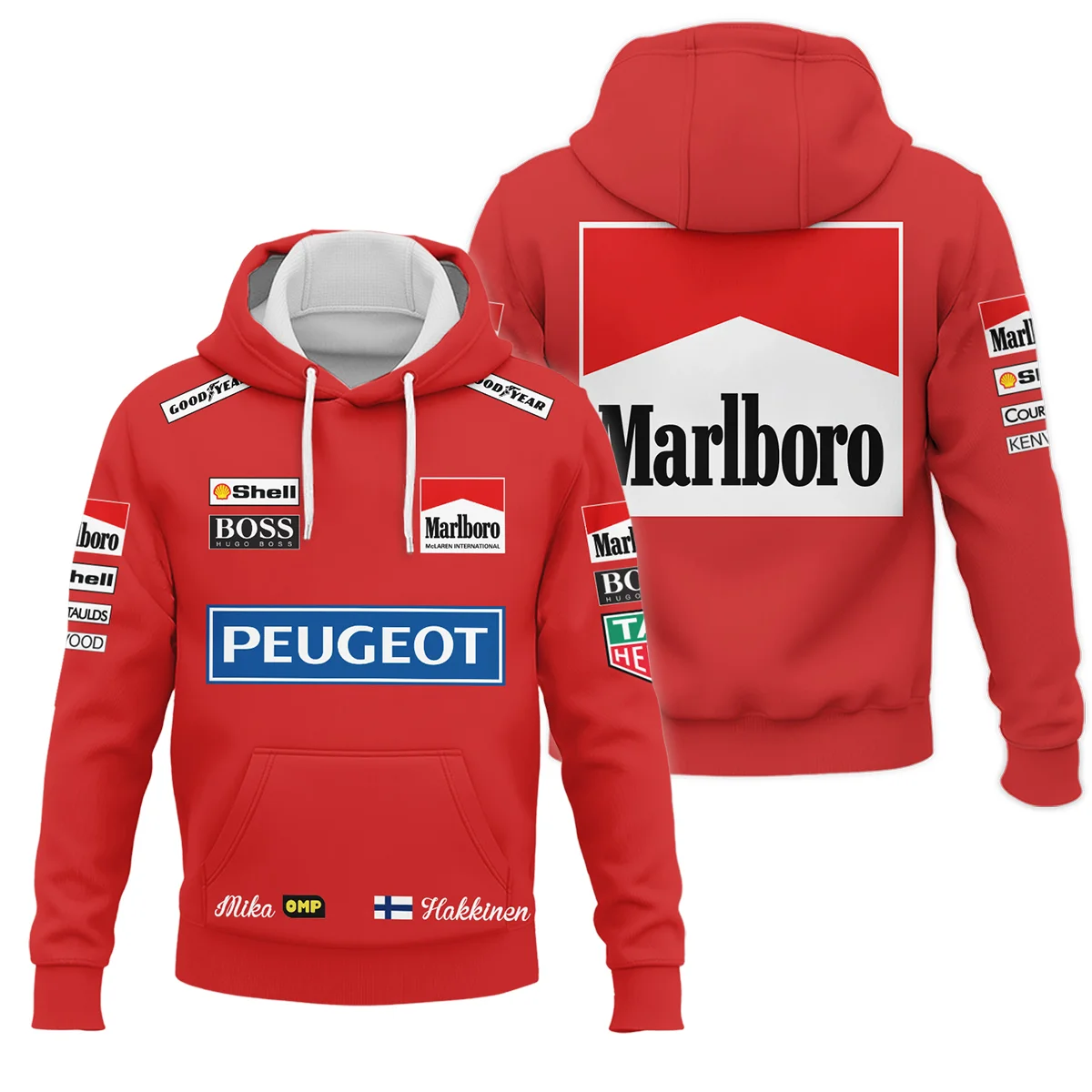 1994 Mika Hakkinen Racing Suit McLaren F1 Hoodie BLVAMH271025A1HD - Pit Lane Clothing