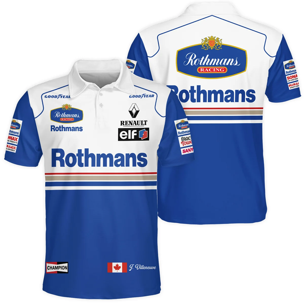 1996 Jacques Villeneuve Racing Suit Williams F1 Polo Shirt BLJV10825A1PL - Formula Racing Apparel