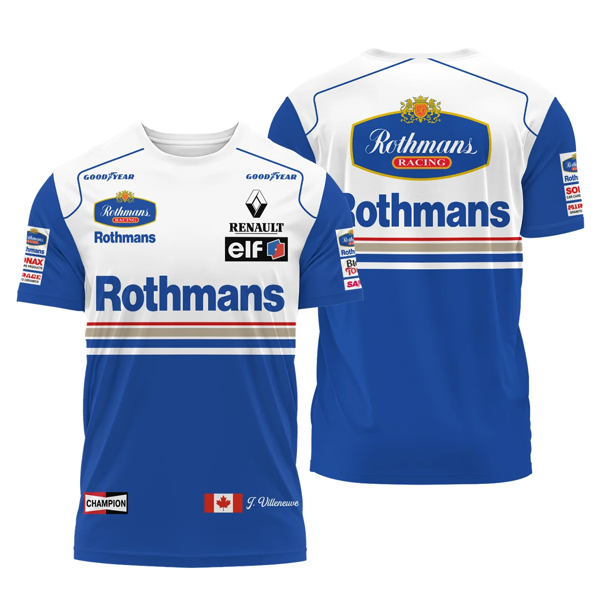 1996 Jacques Villeneuve Racing Suit Williams F1 T-Shirt BLJV10825A1TS - Motorsport Lifestyle Wear