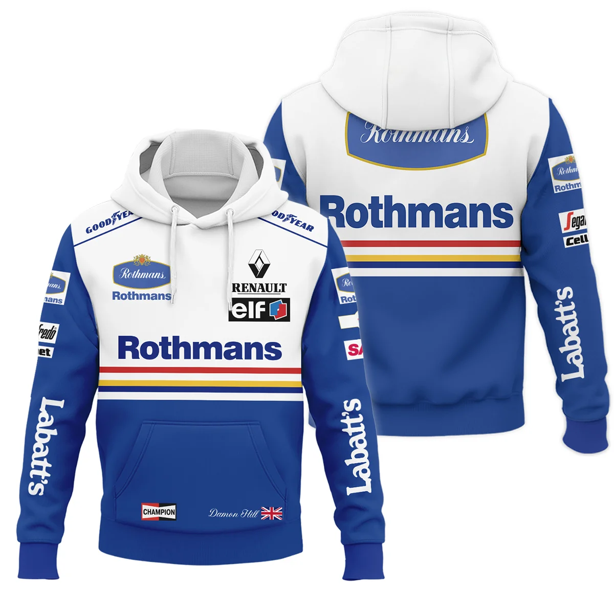 1996 WDC Damon Hill Racing Suit Williams F1 Hoodie BLVADH050925A2HD