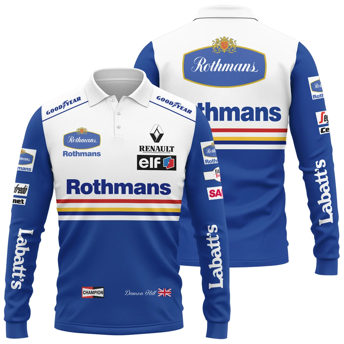 1996 WDC Damon Hill Racing Suit Williams F1 Long Polo Shirt BLVADH050925A2LPL