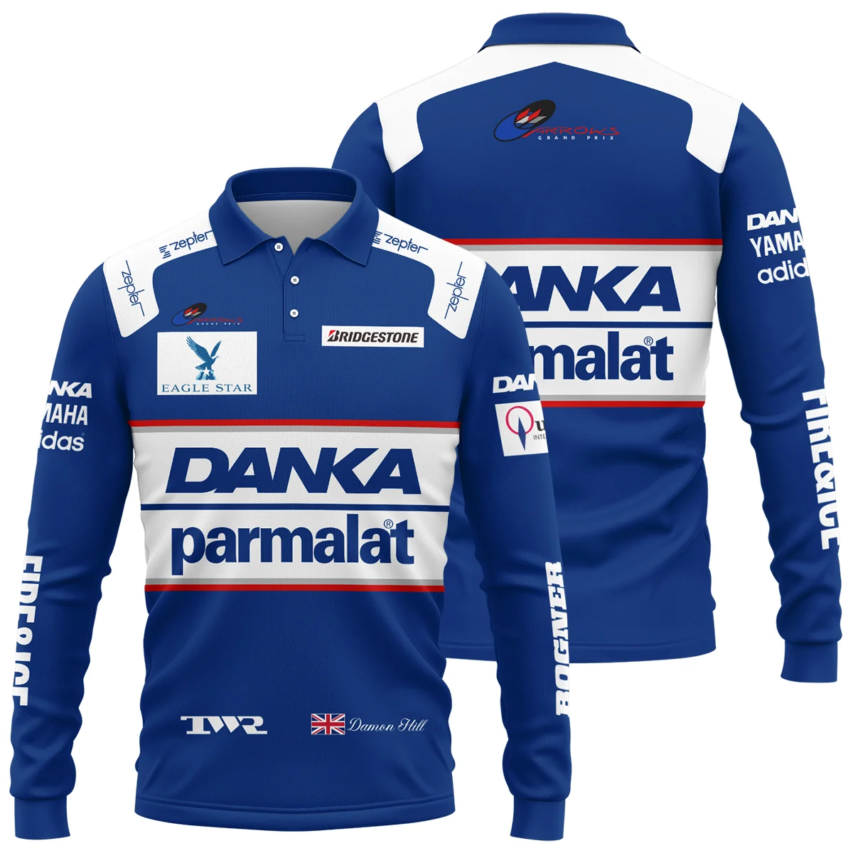 1997 Damon Hill Racing Suit Long Polo Shirt BLVADH050925A4LPL