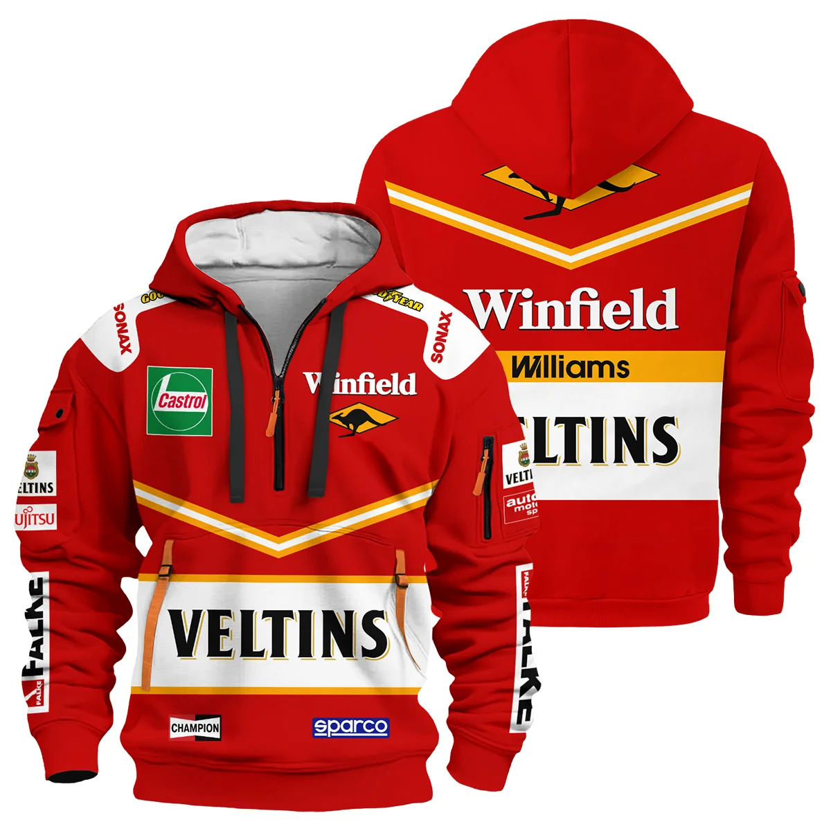1998 Jacques Villeneuve Racing Suit Williams F1 Hoodie Half Zip BLJV10825A3HDF