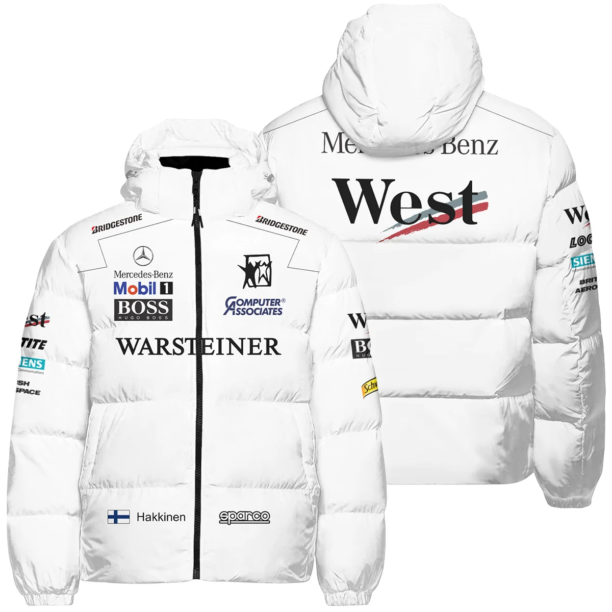 1998 WDC Mika Hakkinen Racing Suit McLaren F1 Down & Puffer Jackets BLVAMH271025A4HCJ