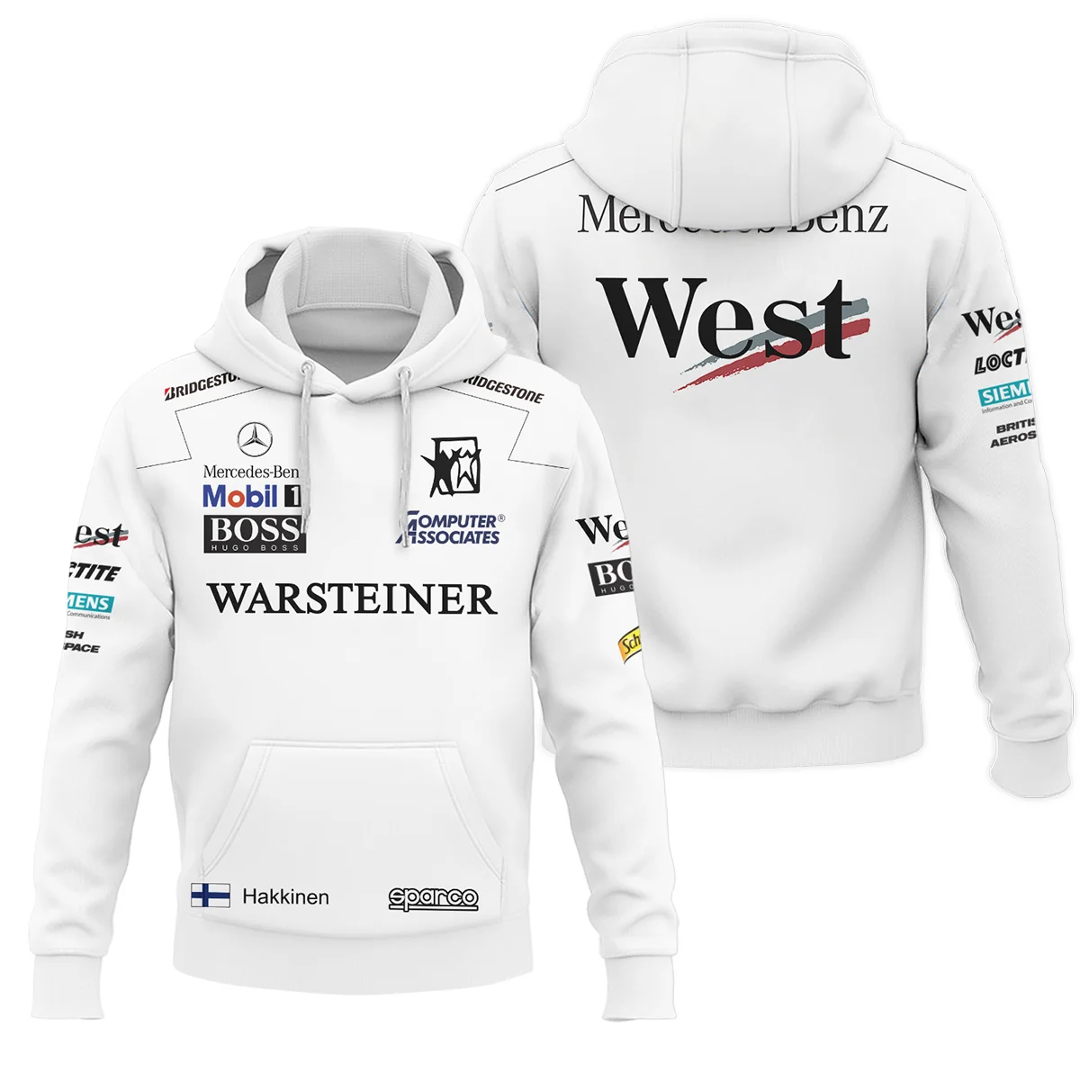 1998 WDC Mika Hakkinen Racing Suit McLaren F1 Hoodie BLVAMH271025A4HD