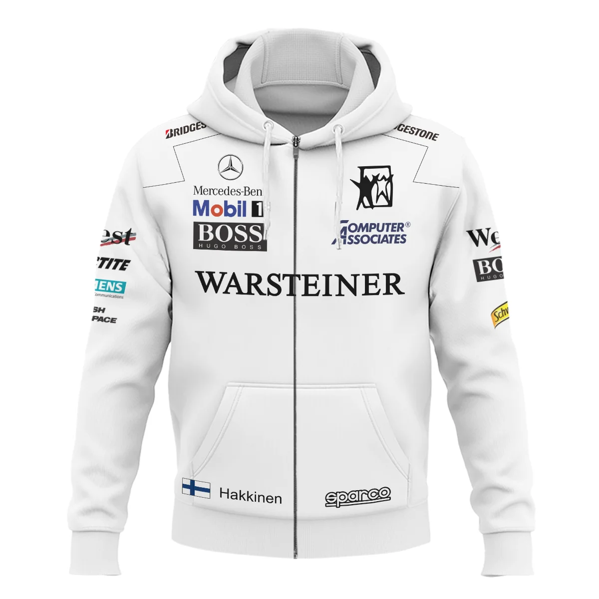 Alternative view of 1998 WDC Mika Hakkinen Racing Suit McLaren F1 Zipper Hoodie BLVAMH271025A4ZHD