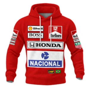 Alternative view of 1988 Ayrton Senna Honda Race Suit Marlboro McLaren Hoodie Quilted Waffle BL3725A2HQW