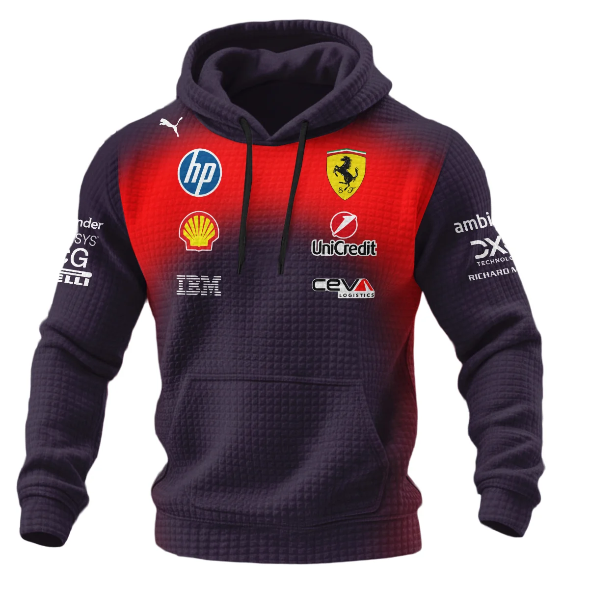 2026 China GP Edition Ferrari F1 Hoodie Quilted Waffle BLVA12326FRRHQW - Image 2