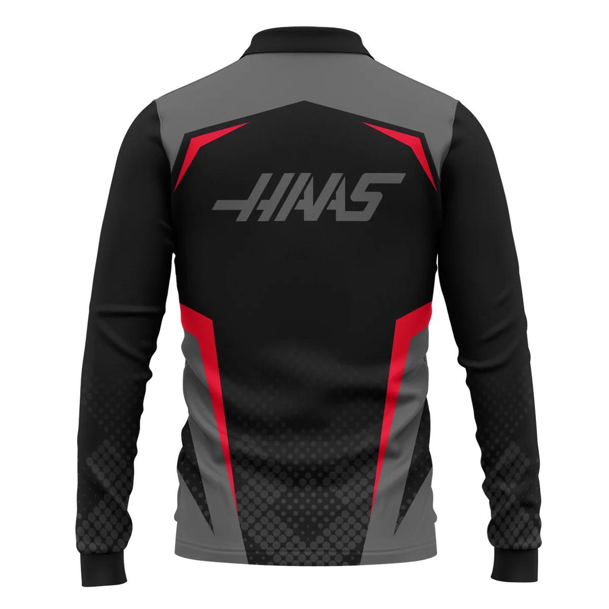 Haas F1 Teamwear Long Polo Shirt BLVA5326A3HAASLPL - Image 3