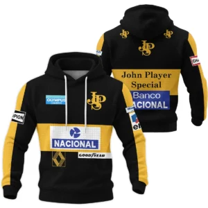1985 Ayrton Senna John Player Special - Lotus F1 Hoodie Quilted Waffle BL3725A4HQW - Race Day Outfit