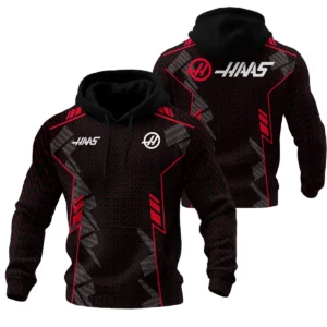 Haas F1 Teamwear Hoodie Quilted Waffle BLVA5326A1HAASHQW - Pit Lane Clothing