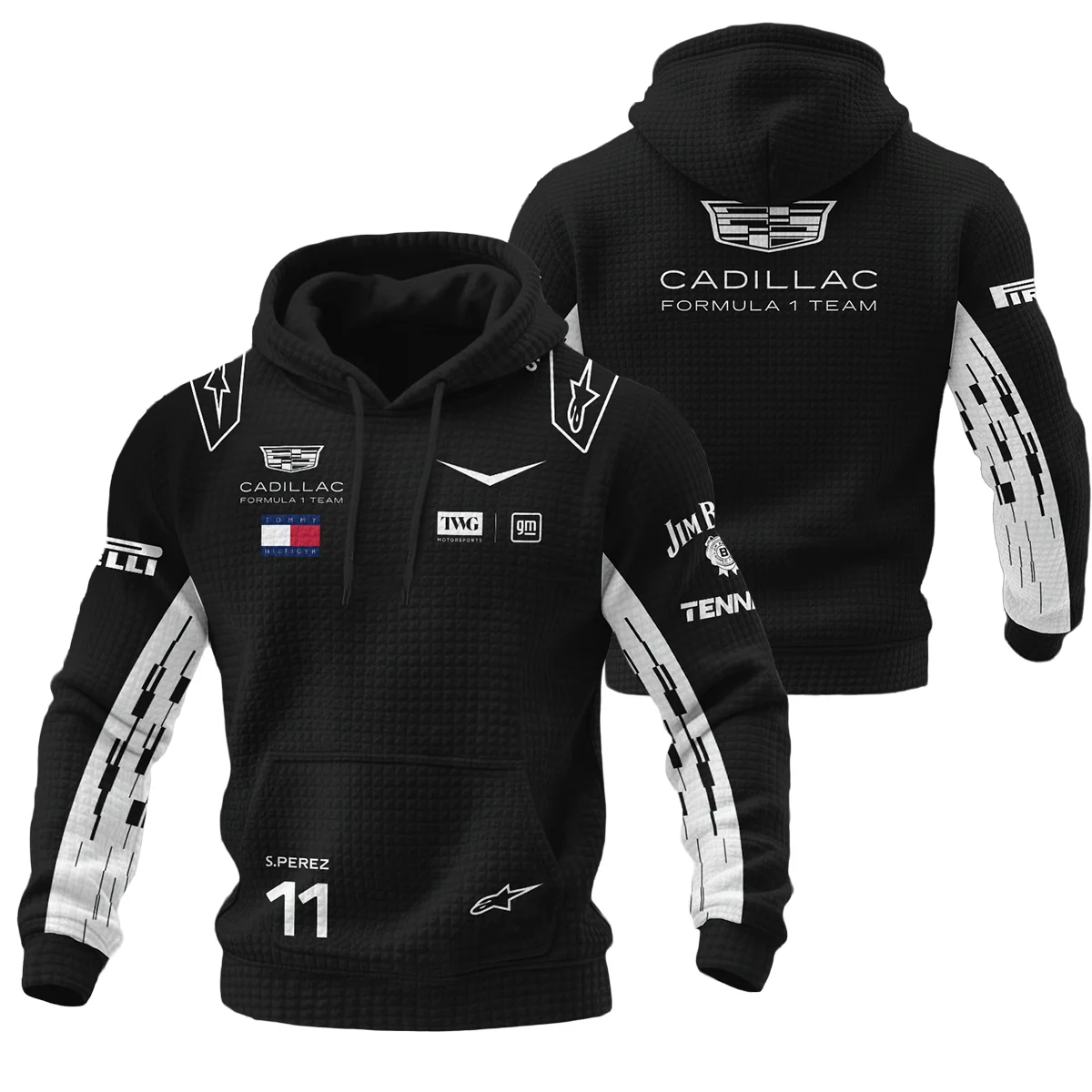 2026 Sergio Perez Cadillac F1 Team Apparel Hoodie Quilted Waffle BLVA9326SP3HQW