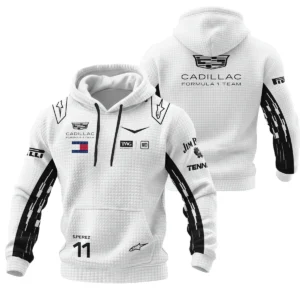 2026 Sergio Perez Cadillac F1 Team Apparel Hoodie Quilted Waffle BLVA9326SP4HQW