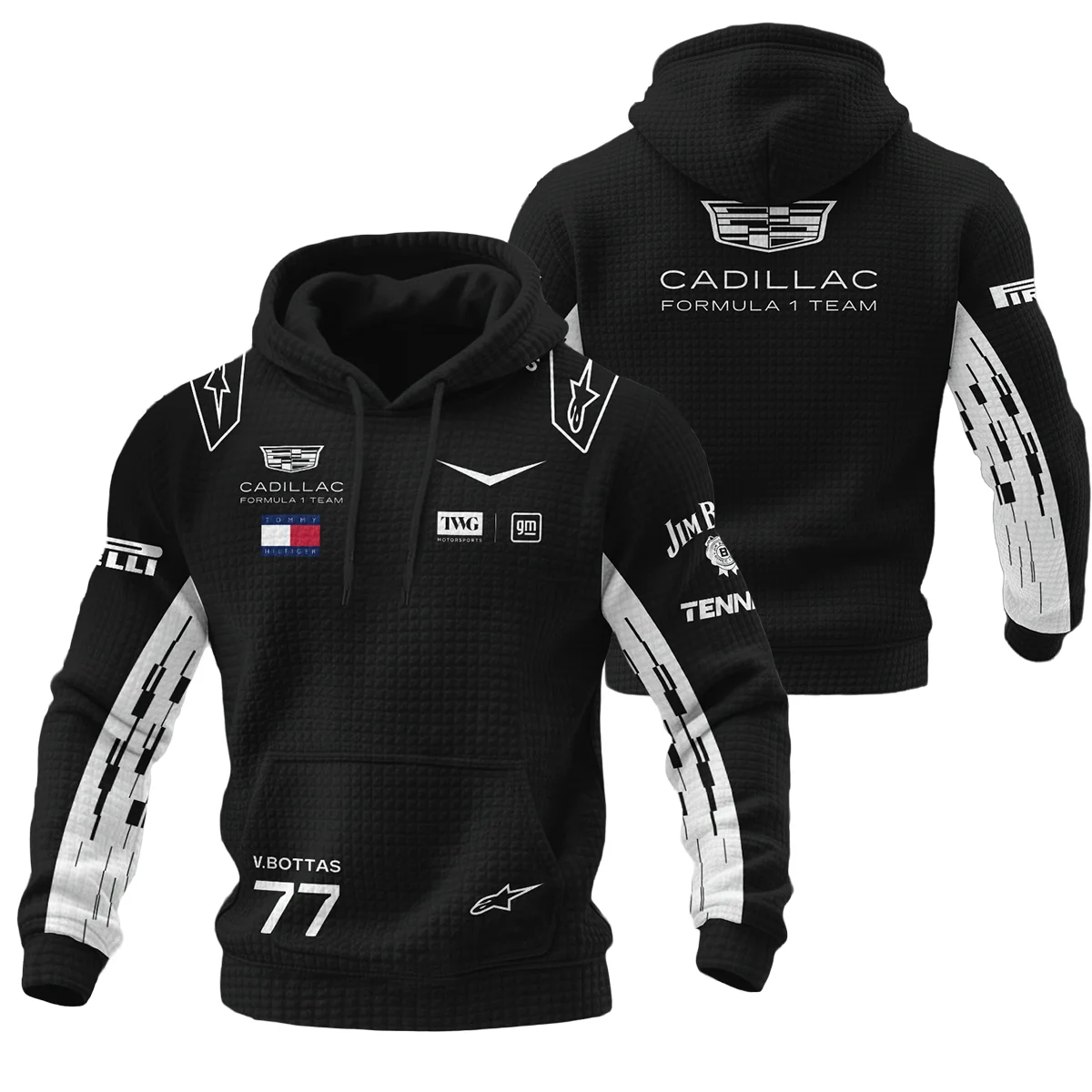 2026 Valtteri Bottas Cadillac F1 Team Apparel Hoodie Quilted Waffle BLVA9326VB3HQW