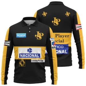 1985 Ayrton Senna John Player Special - Lotus F1 Racing Team Long Polo Shirt BL3725A4LPL - Racing Lifestyle Clothing
