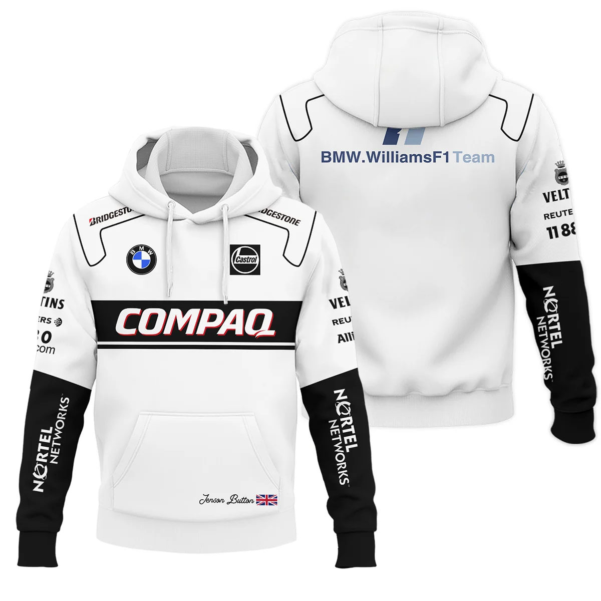2000 Jenson Button Racing Suit Williams F1 Hoodie BLVAJB010925A1HD - F1 Fan Gear