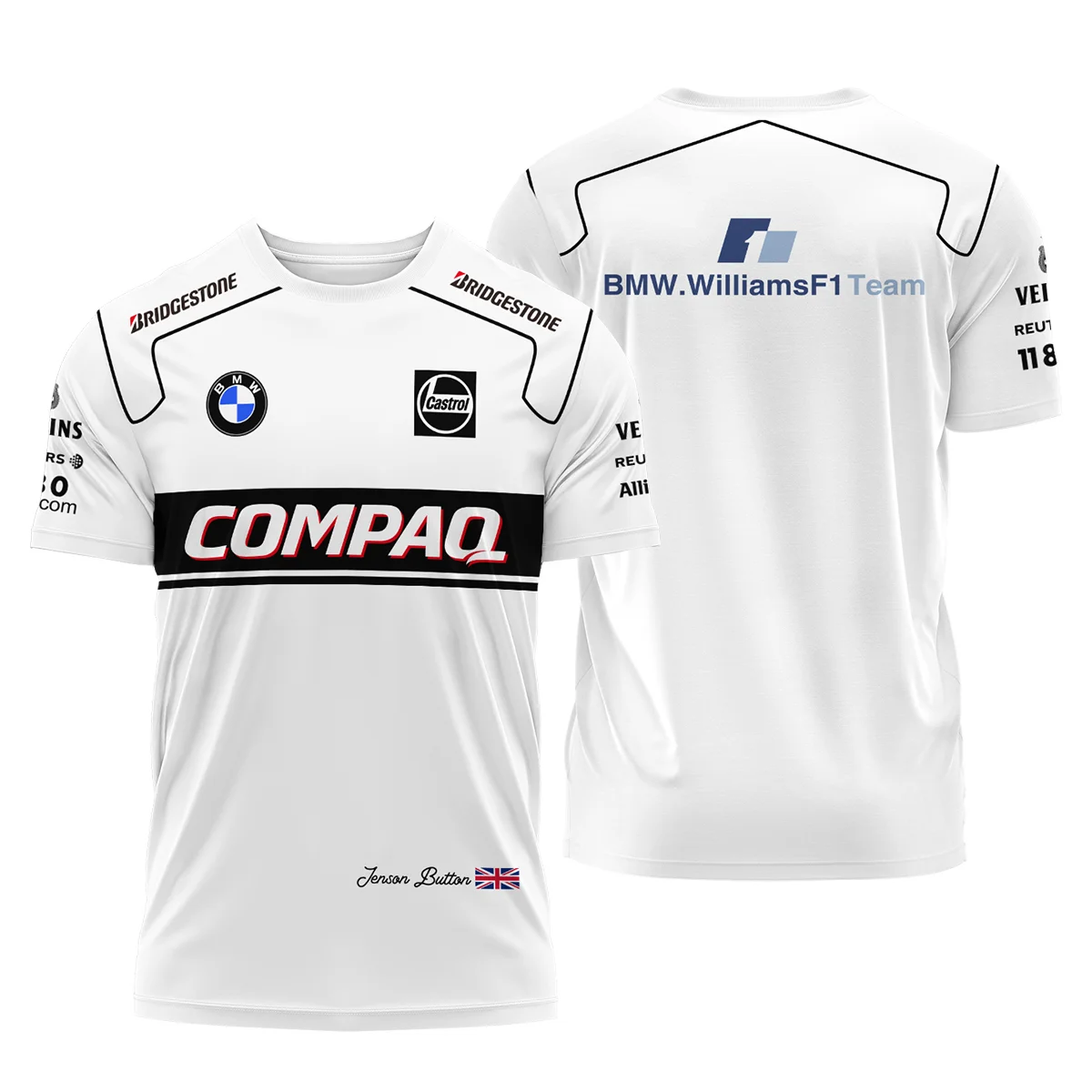 2000 Jenson Button Racing Suit Williams F1 T-Shirt BLVAJB010925A1TS - Motorsport Lifestyle Wear