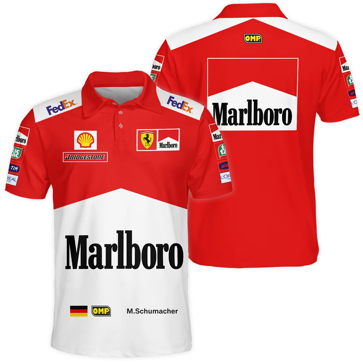 2000 WDC Michael Schumacher Race Suit Ferrari F1 Polo Shirt BLVAMC020925A8PL - Pit Lane Clothing