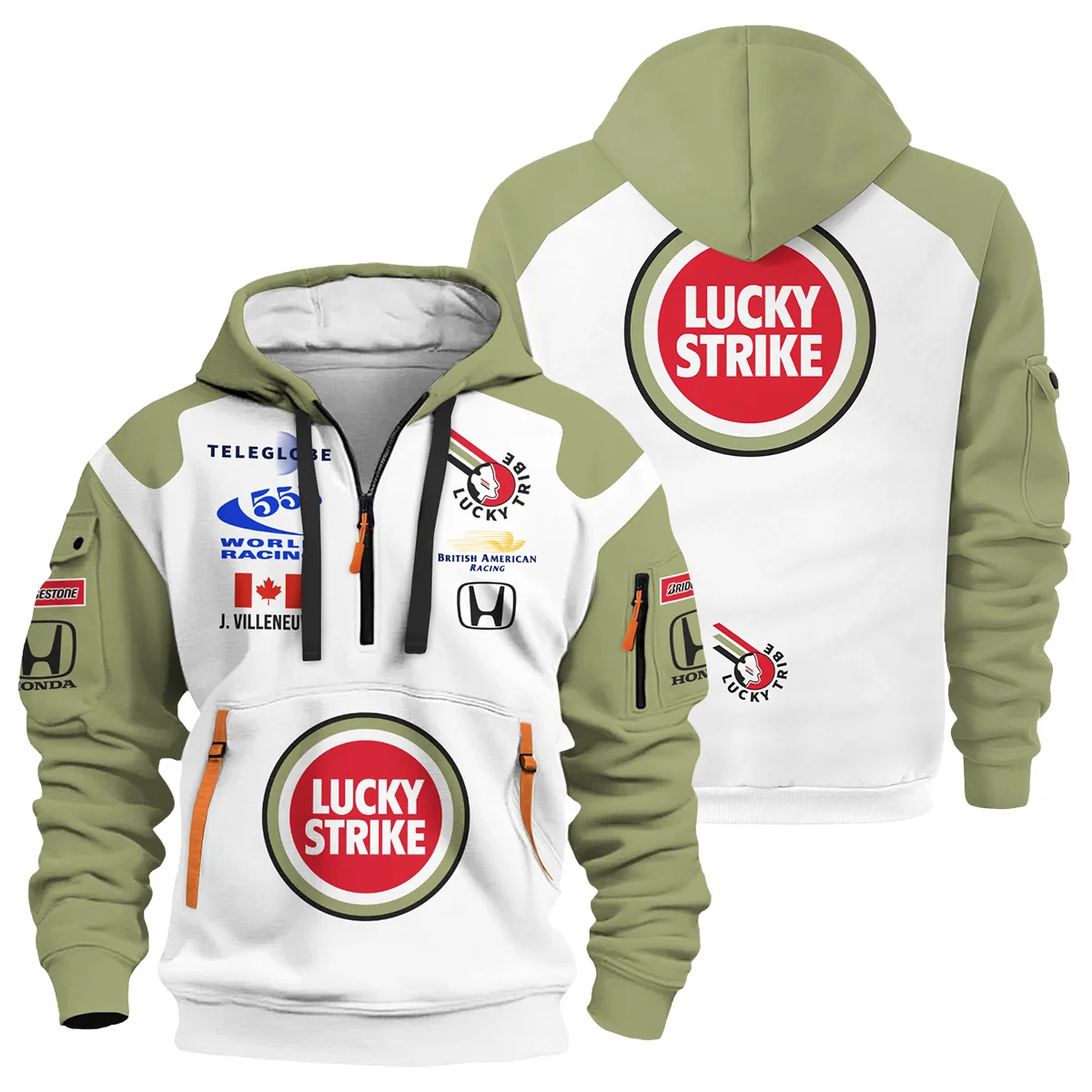 2001 Jacques Villeneuve Racing Suit F1 Hoodie Half Zip BLJV10825A5HDF - Formula Racing Apparel