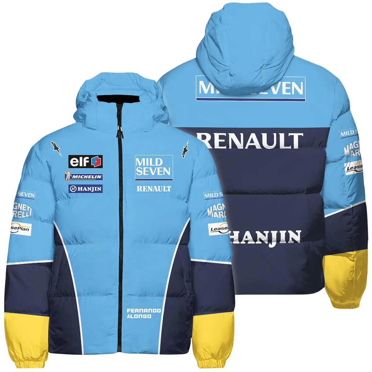 2003 Fernando Alonso Racing Suit Renault F1 Down & Puffer Jackets BLVAFA030925A7HCJ - Formula Racing Apparel
