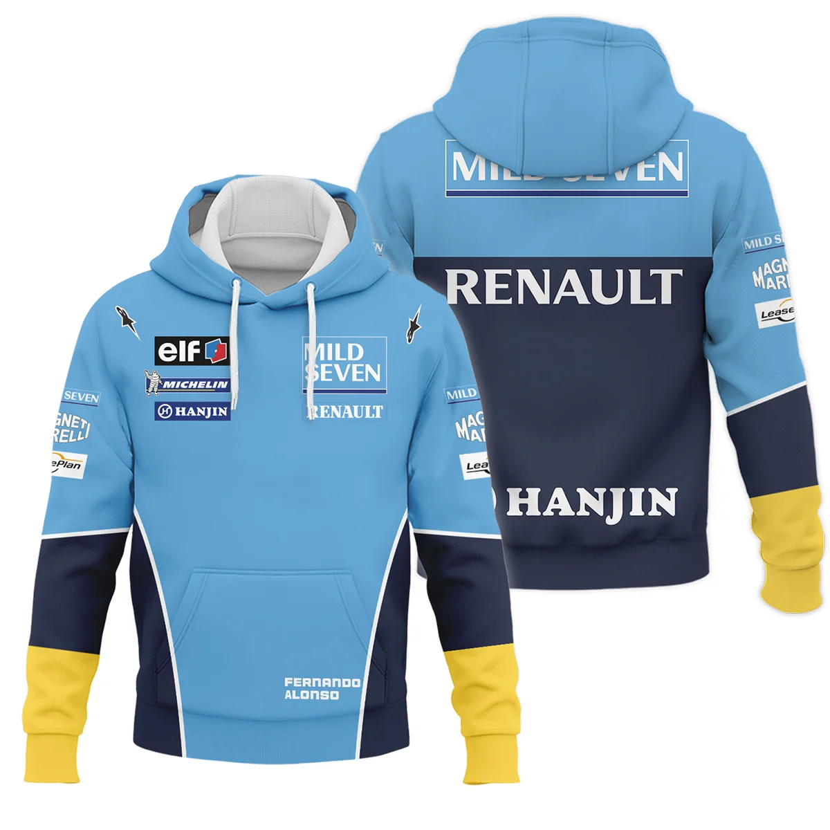 2003 Fernando Alonso Racing Suit Renault F1 Hoodie BLVAFA030925A7HD - Motorsport Lifestyle Wear