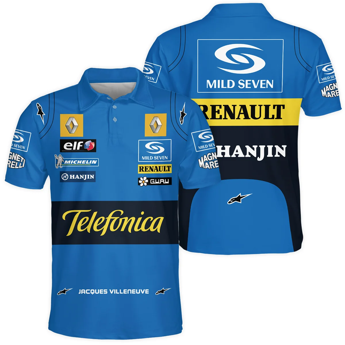 2004 Jacques Villeneuve Racing Suit Renault F1 Polo Shirt BLJV10825A6PL