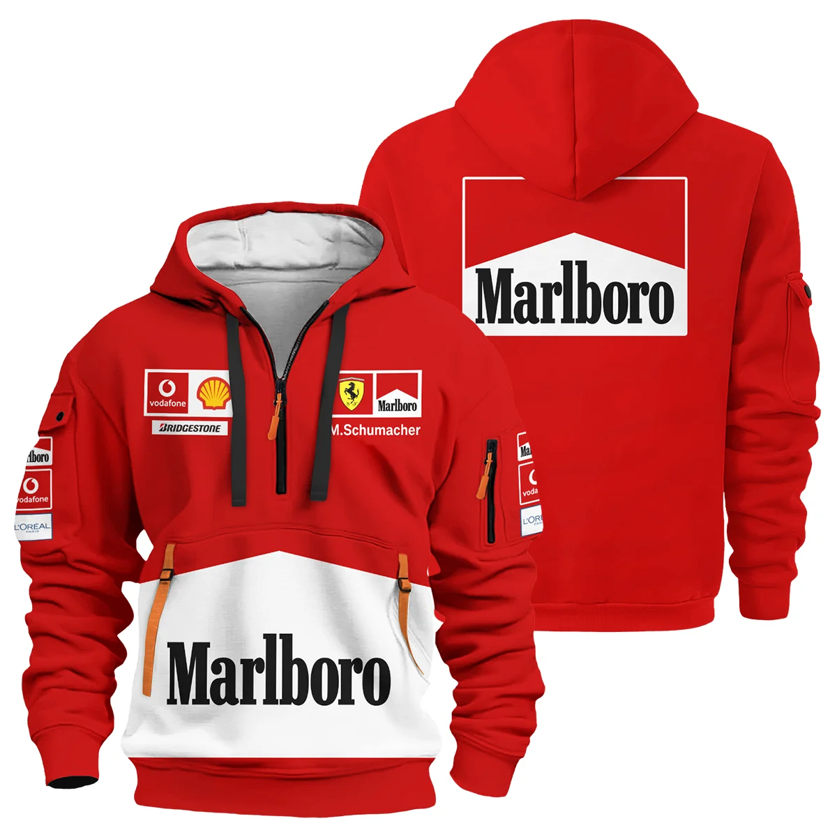 2004 WDC Michael Schumacher Race Suit Ferrari F1 Hoodie Half Zip BLVAMC020925A12HDF