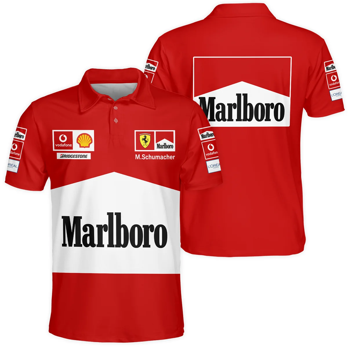 2004 WDC Michael Schumacher Race Suit Ferrari F1 Polo Shirt BLVAMC020925A12PL