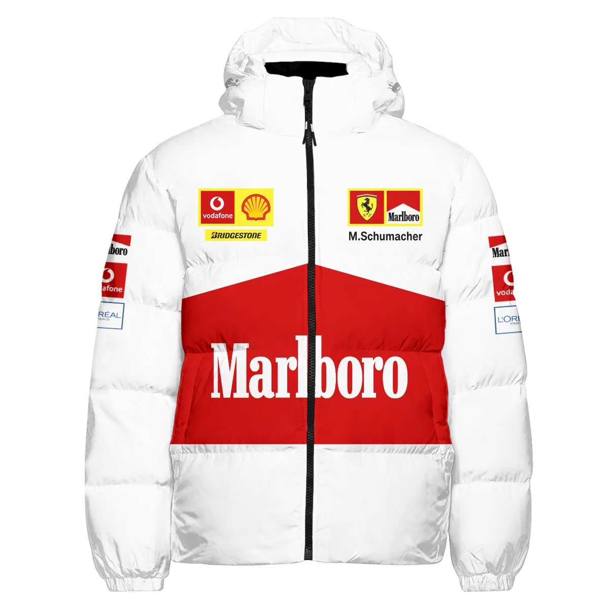 2004 White Version Michael Schumacher Race Suit Ferrari F1 Down & Puffer Jackets BLVAMC020925A10HCJ - Image 2