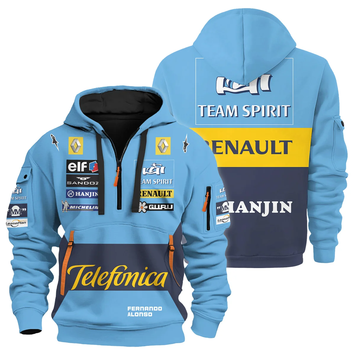 2005 Fernando Alonso Racing Suit Renault F1 Hoodie Half Zip BLVAFA030925A5HDF