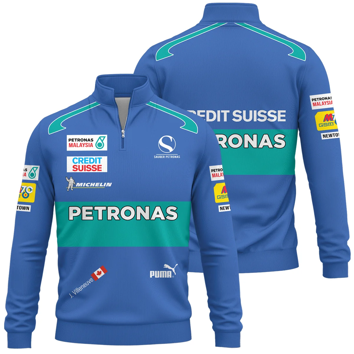 2005 Jacques Villeneuve Racing Suit F1 Quarter-Zip Sweatshirt BLJV10825A7QZS